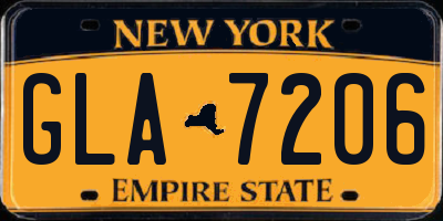 NY license plate GLA7206