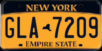 NY license plate GLA7209