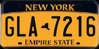 NY license plate GLA7216