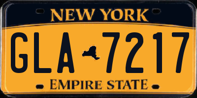 NY license plate GLA7217