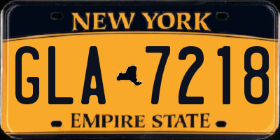 NY license plate GLA7218