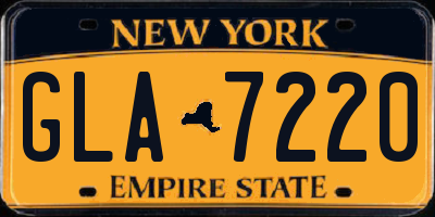 NY license plate GLA7220