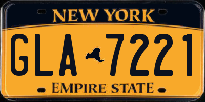 NY license plate GLA7221