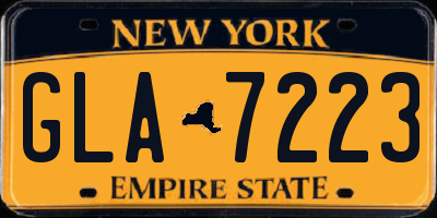 NY license plate GLA7223