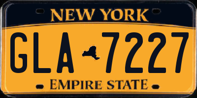 NY license plate GLA7227