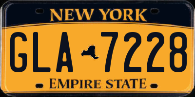 NY license plate GLA7228