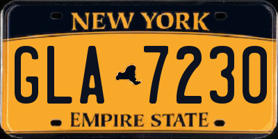 NY license plate GLA7230