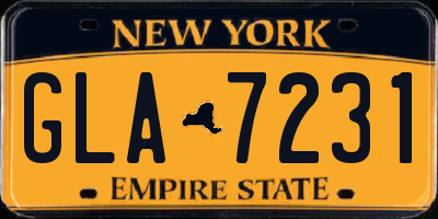 NY license plate GLA7231