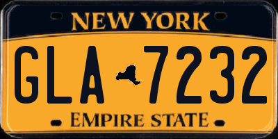 NY license plate GLA7232