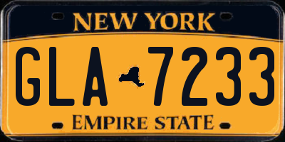 NY license plate GLA7233
