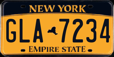 NY license plate GLA7234