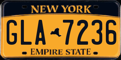 NY license plate GLA7236