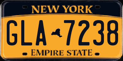 NY license plate GLA7238