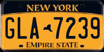 NY license plate GLA7239