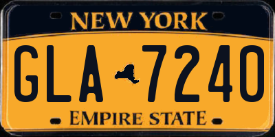 NY license plate GLA7240