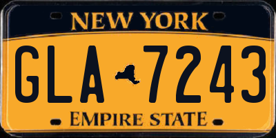 NY license plate GLA7243