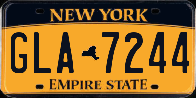 NY license plate GLA7244