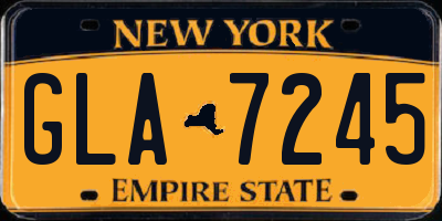 NY license plate GLA7245