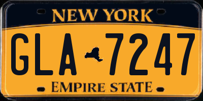 NY license plate GLA7247