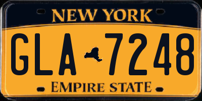 NY license plate GLA7248