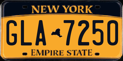 NY license plate GLA7250