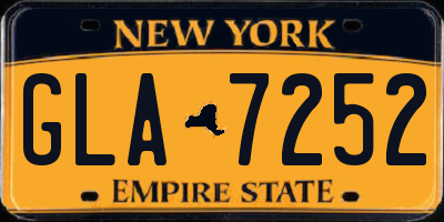 NY license plate GLA7252