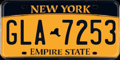 NY license plate GLA7253