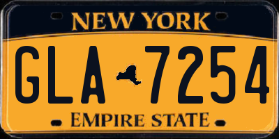 NY license plate GLA7254