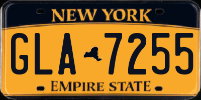 NY license plate GLA7255