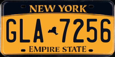 NY license plate GLA7256
