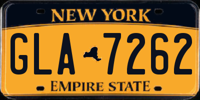 NY license plate GLA7262