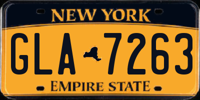 NY license plate GLA7263