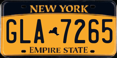 NY license plate GLA7265