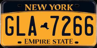NY license plate GLA7266