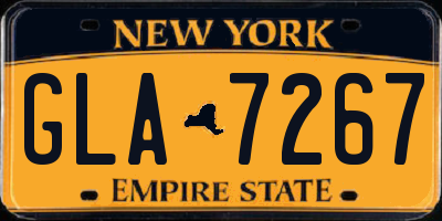 NY license plate GLA7267