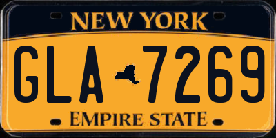 NY license plate GLA7269