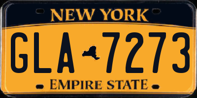 NY license plate GLA7273