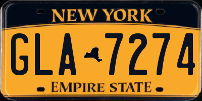 NY license plate GLA7274