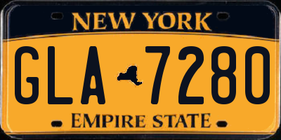 NY license plate GLA7280
