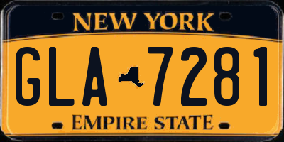 NY license plate GLA7281