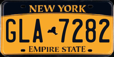 NY license plate GLA7282
