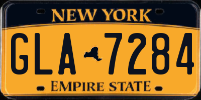 NY license plate GLA7284