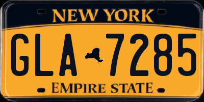 NY license plate GLA7285