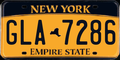 NY license plate GLA7286