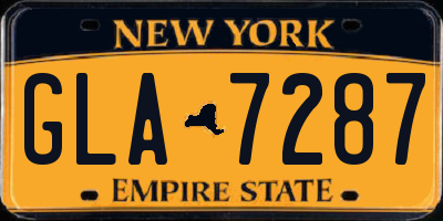 NY license plate GLA7287