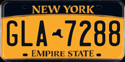 NY license plate GLA7288