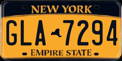 NY license plate GLA7294