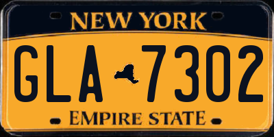 NY license plate GLA7302