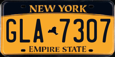 NY license plate GLA7307