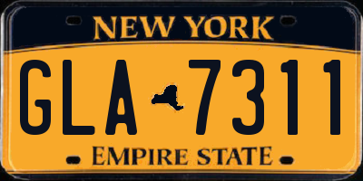NY license plate GLA7311